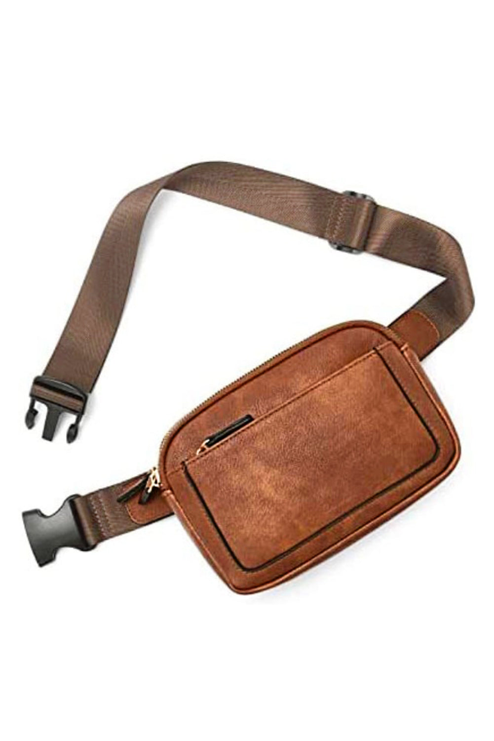 Camel Minimalist Multi-zipped Crossbody Bag