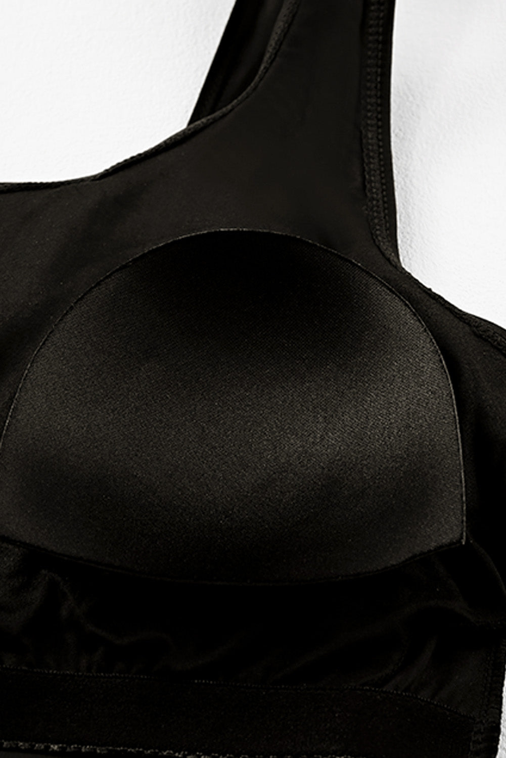 Black Square Neck Sleeveless Fashion Print Tankini Set
