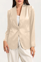Apricot Collared Neck Single Breasted Blazer with Pockets