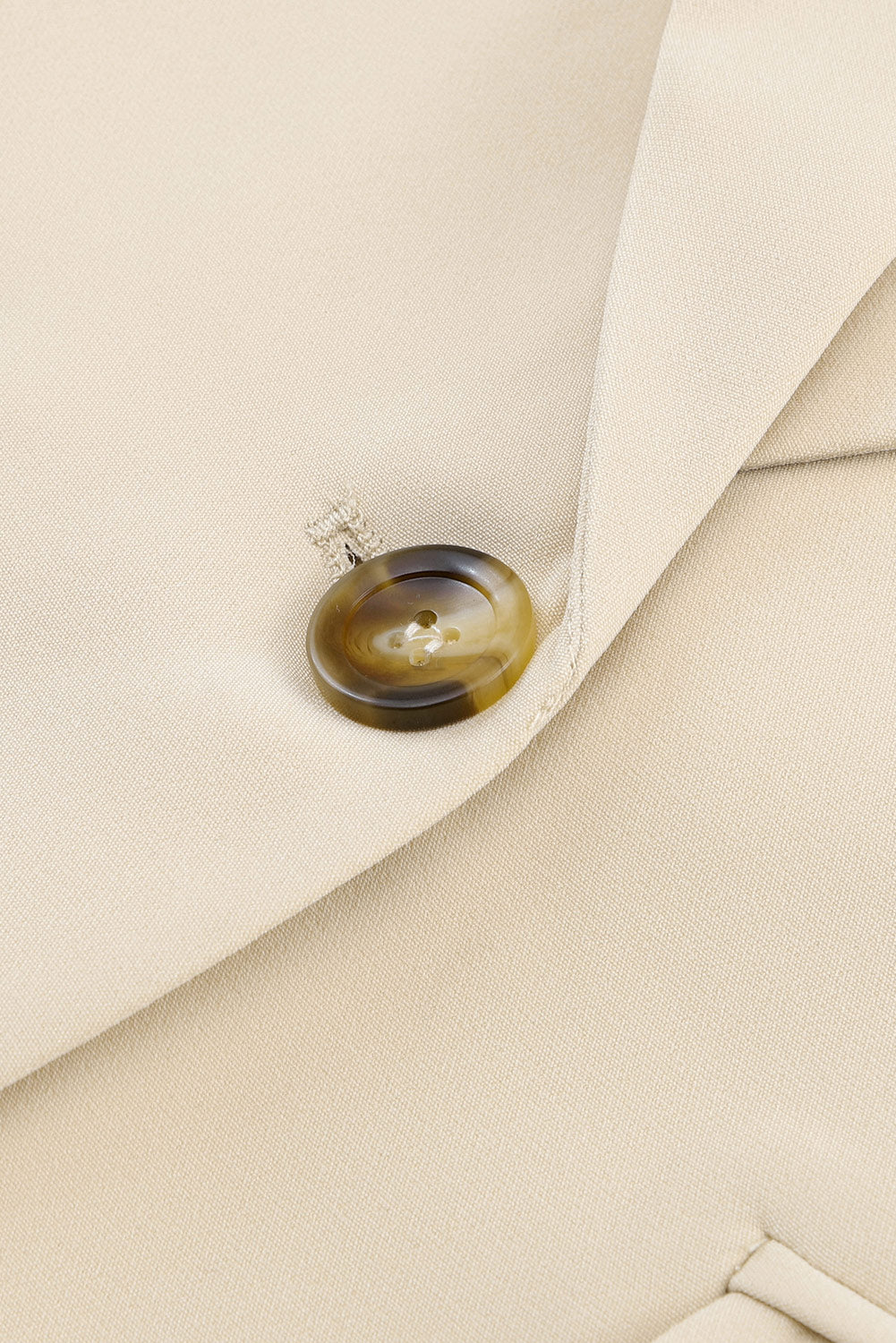 Apricot Single Button Pocketed Lapel Vest Blazer
