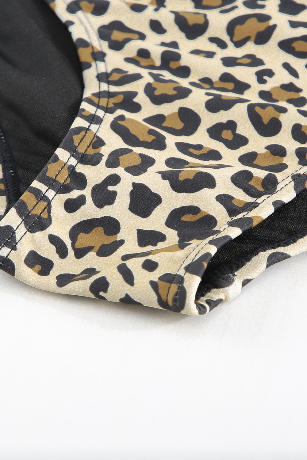 Leopard Print Criss Cross Back Bikini Set